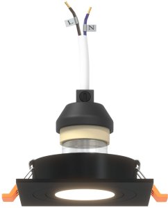 vidaXL Reflektory wpuszczane 12 szt. Kwadrat GU10 Czarny 91x91 mm 9