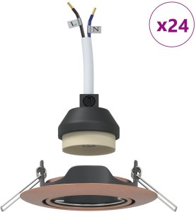 vidaXL Reflektory wpuszczane 24 szt. Okrągłe GU10 Miedziane 90 mm Stal 4