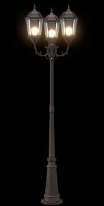 vidaXL Słup ogrodowy Brązowy Metal 61 x 53 x 235 cm Lampa ogrodowa 6