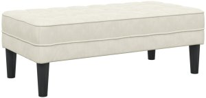 vidaXL ławka Kremowa 113 cm Aksamit 6