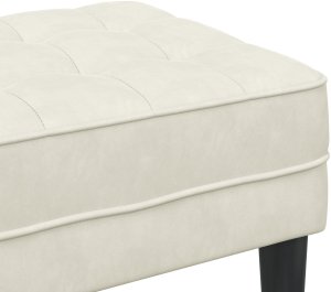 vidaXL ławka Kremowa 113 cm Aksamit 7