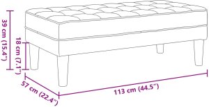 vidaXL ławka Kremowa 113 cm Aksamit 8