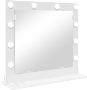 vidaXL Lustro Toaletowe  Białe Drewno drewnopochodne 60 x 55 x 18 cm 2