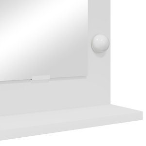 vidaXL Lustro Toaletowe  Białe Drewno drewnopochodne 60 x 55 x 18 cm 5