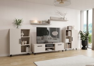 Meblościanka Oslo 2 kaszmir/czarny zestaw mebli RTV do salonu pokoju 2