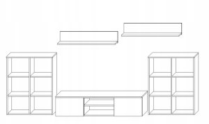 Meblościanka Oslo 2 kaszmir/czarny zestaw mebli RTV do salonu pokoju 3
