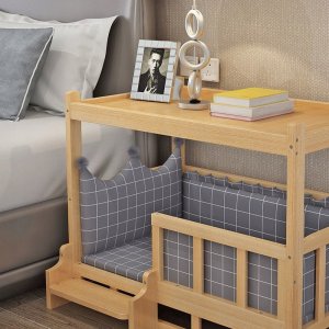 Szafka NOCNA POSŁANIE dla PSA KOTA Drewniana SCHODEK SYPIALNIA 75x50x65cm 4