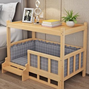 Szafka NOCNA POSŁANIE dla PSA KOTA Drewniana SCHODEK SYPIALNIA 75x50x65cm 5