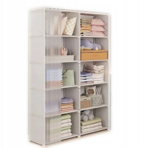 SZAFA Modułowa SKŁADANA Wieszak GARDEROBA na UBRANIA Metalowa 155x28x80 cm 4