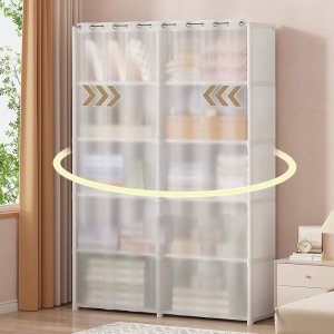 SZAFA Modułowa SKŁADANA Wieszak GARDEROBA na UBRANIA Metalowa 155x28x40cm 9