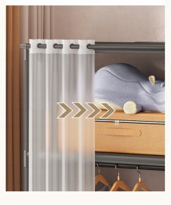 SZAFA Modułowa SKŁADANA Wieszak GARDEROBA na UBRANIA Metalowa 155x28x40 cm 6