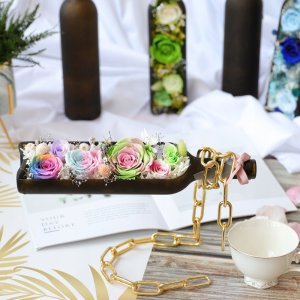 ITIMPORT Stojak na WINO ZŁOTY ŁAŃCUCH ALKOHOL BUTELKĘ STYLOWY 5