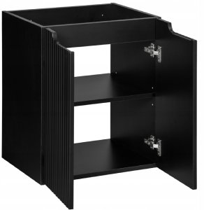 CZARNA szafka pod umywalkę 50 cm NOVA BLACK D2 82-50 RYFLOWANY front 3