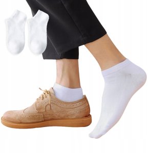 SKARPETY STOPKI BAWEŁNA 100% Wygodne UNISEX Bawełniane 38-44 BIAŁE 1