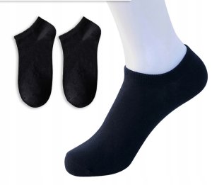 SKARPETY STOPKI BAWEŁNA 100% Wygodne UNISEX Bawełniane 38-44 Czarne 1