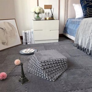Puzzle na podłogę PLUSZOWY Piankowe DYWAN MATA Ochronna DZIECI 30cm BIAŁA 11