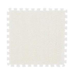 Puzzle na podłogę PLUSZOWY Piankowe DYWAN MATA Ochronna DZIECI 30cm BIAŁA 2