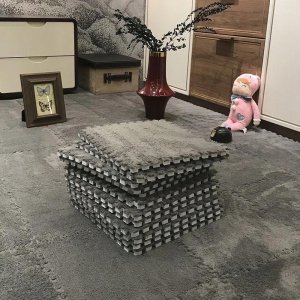 Puzzle na podłogę PLUSZOWY Piankowe DYWAN MATA Ochronna DZIECI 30cm BIAŁA 7