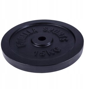 Obciążenie żeliwne 15kg, czarne, 30 mm 3