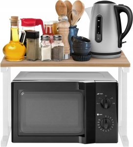 PÓŁKA KUCHENNA pod mikrofalówkę SZAFKA ORGANIZER BIAŁA 2poziomy 48cm REGAŁ 8