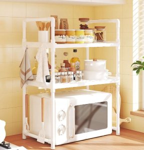 ITIMPORT PÓŁKA KUCHENNA pod mikrofalówkę SZAFKA ORGANIZER CZARNA 3poziomy 48cm REGAŁ 11