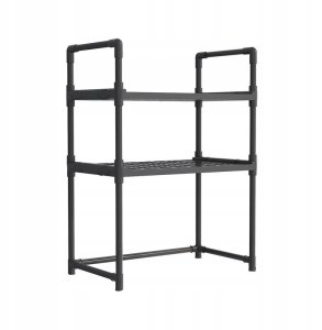 ITIMPORT PÓŁKA KUCHENNA pod mikrofalówkę SZAFKA ORGANIZER CZARNA 3poziomy 48cm REGAŁ 2