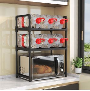 ITIMPORT PÓŁKA KUCHENNA pod mikrofalówkę SZAFKA ORGANIZER CZARNA 3poziomy 48cm REGAŁ 4
