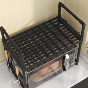 ITIMPORT PÓŁKA KUCHENNA pod mikrofalówkę SZAFKA ORGANIZER CZARNA 3poziomy 48cm REGAŁ 7