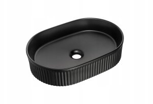 CZARNA szafka łazienkowa NOVA BLACK z umywalką i blat OAK 60cm z szufladami 6