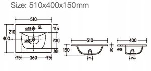 CZARNA szafka łazienkowa z umywalką 50 cm NOVA BLACK 82-50 z szufladami 7