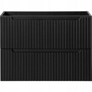 CZARNA szafka łazienkowa z umywalką 80 cm NOVA BLACK 82-80 z szufladami 3