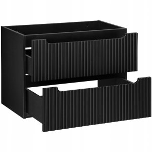 CZARNA szafka łazienkowa z umywalką 80 cm NOVA BLACK 82-80 z szufladami 4
