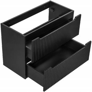 CZARNA szafka łazienkowa z umywalką 80 cm NOVA BLACK 82-80 z szufladami 5