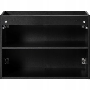 CZARNA RYFLOWANA szafka łazienkowa NOVA BLACK z umywalką i blatem 80 cm 4