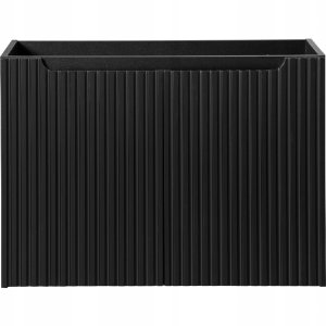 CZARNA szafka łazienkowa z umywalką 80 cm NOVA BLACK 82-80 RYFLOWANY front 3