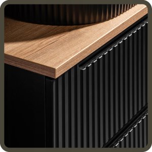 CZARNA szafka łazienkowa z umywalką 50 cm NOVA BLACK 82-50 RYFLOWANY front 11
