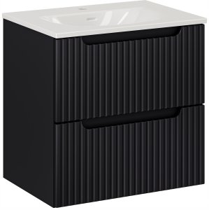 CZARNA szafka łazienkowa z umywalką 60 cm NOVA BLACK 82-60 z szufladami 1