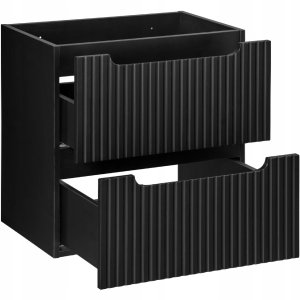CZARNA szafka łazienkowa z umywalką 60 cm NOVA BLACK 82-60 z szufladami 4