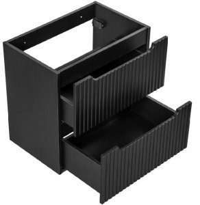 CZARNA szafka łazienkowa z umywalką 60 cm NOVA BLACK 82-60 z szufladami 5