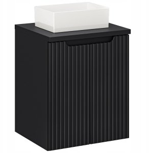 CZARNA szafka łazienkowa NOVA BLACK 82-50 2D z umywalką i blatem 50 cm 1