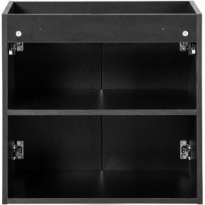 CZARNA RYFLOWANA szafka łazienkowa NOVA BLACK z umywalką i blatem OAK 60 cm 4