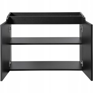 CZARNA RYFLOWANA szafka łazienkowa NOVA BLACK z umywalką i blatem OAK 80 cm 3