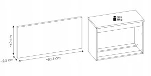 CZARNA RYFLOWANA szafka łazienkowa NOVA BLACK z umywalką i blatem OAK 80 cm 9