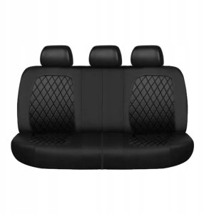 POKROWCE NA FOTELE Samochodowe EKOSKÓRA CZARNE Eleganckie UNIWERSALNE 5szt 4