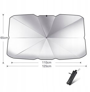 ROLETA DO SAMOCHODU Parasol PRZECIWSŁONECZNY na PRZEDNIĄ SZYBĘ Auta 65x125 2