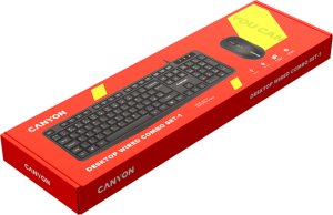 CANYON Zestaw klawiatura i mysz SET-1 EN Przewodowy Czarny 3
