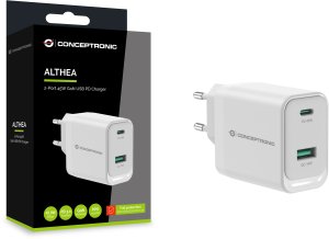 Conceptronic ALTHEA20W45 ładowarka do urządzeń przenośnych Uniwersalne Biały Prąd przemienny Szybkie ładowanie Wewnętrzna 4