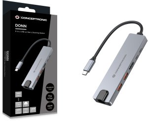Conceptronic DONN29G stacja dokująca Przewodowa USB 3.2 Gen 2 (3.1 Gen 2) Type-C Szary 4