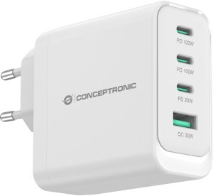 Conceptronic ALTHEA22W100 ładowarka do urządzeń przenośnych Uniwersalne Biały Prąd przemienny Szybkie ładowanie Wewnętrzna 2