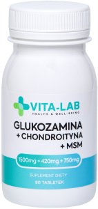 Vita-Lab Suplement diety glukozamina + chondroityna + msm, n90 1